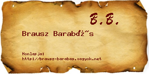 Brausz Barabás névjegykártya